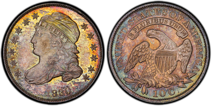 1830/29 Capped Bust Dime. JR-5. MS-67 (PCGS).
